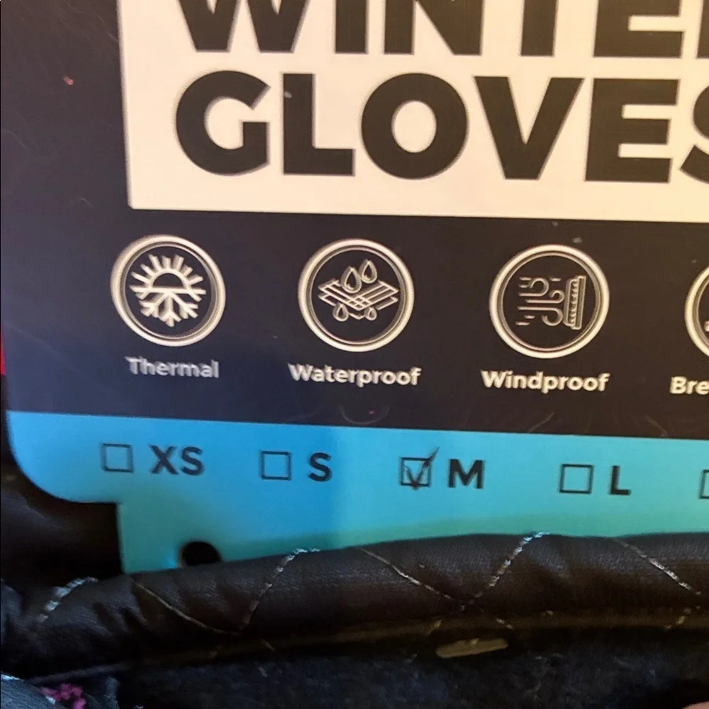 NWT  Tough SummitLoft Technology Quilted Winter Gloves - Black size medium